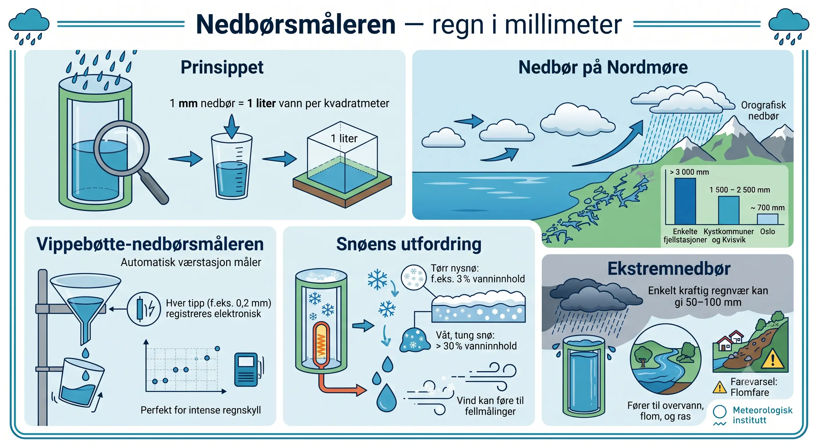 Nedbørsmåleren — regn i millimeter